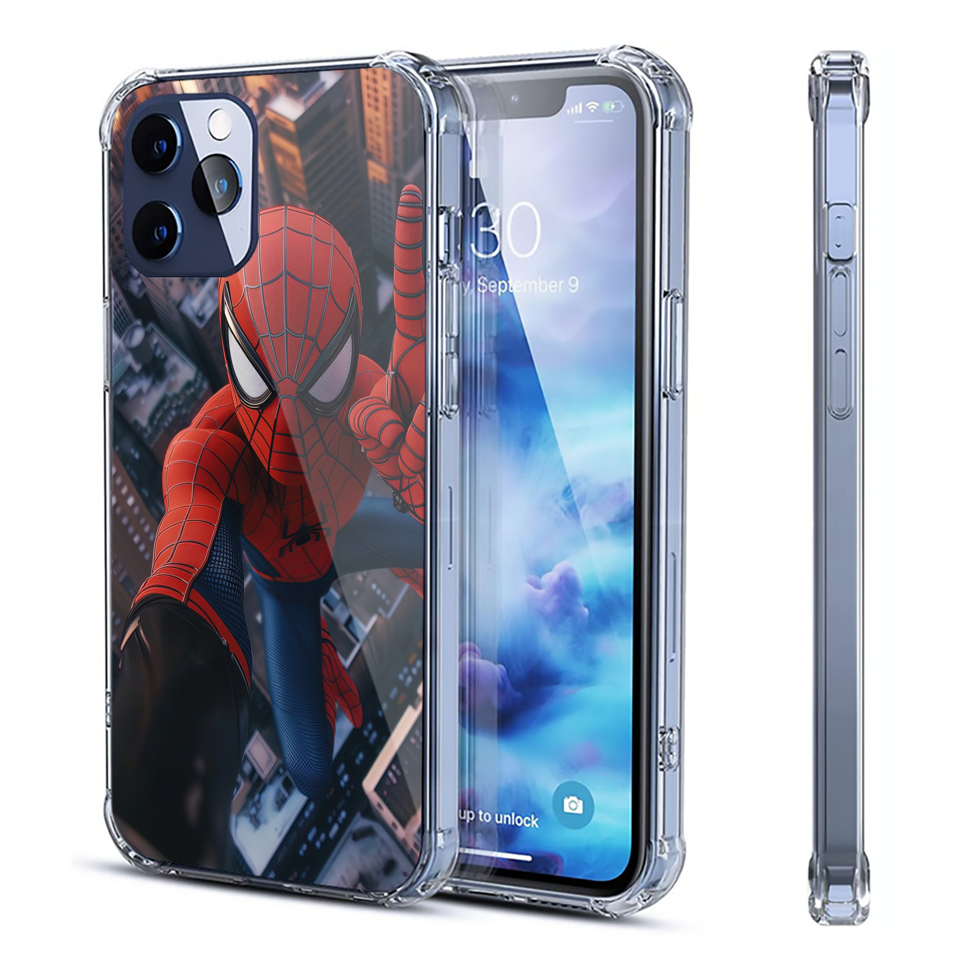 （画像用） Spider Man スパイダーマン 【iPhone 12シリーズ対応】透明スマホケース（クリアソフトケース）